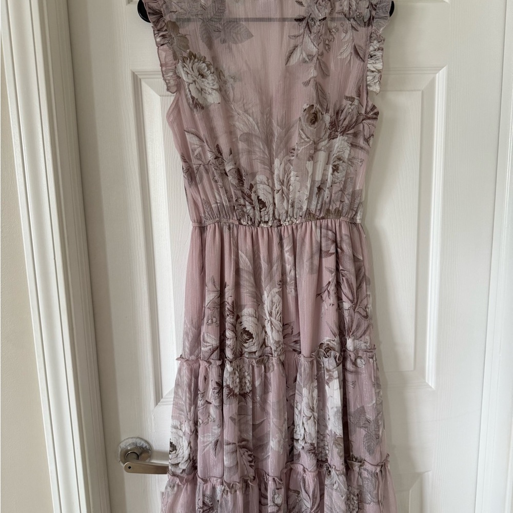 Floral Pink Sleeveless Dress - Picture 2 of 6